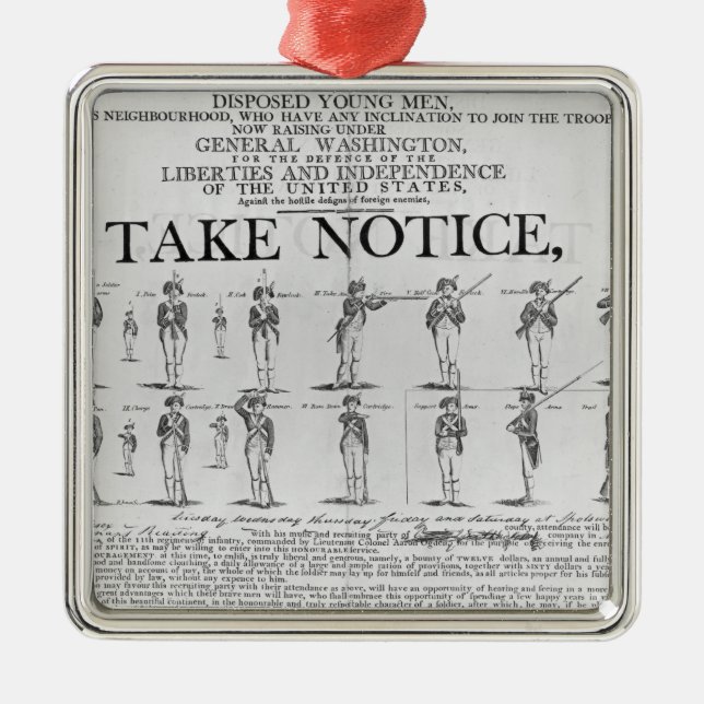 AMERIKANISCHE Armee, die verschiedene Positionen Silbernes Ornament (Vorne)