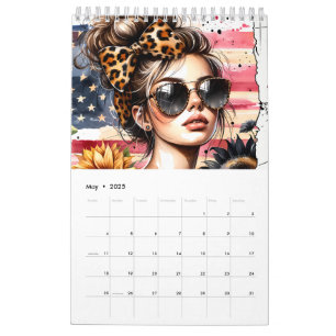 Amerikanische Babe Patriotische Frau aus Amerika Kalender