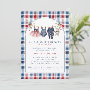 Amerikanische Baby-Patriotismus-Wäscheleine Baby-P Einladung
