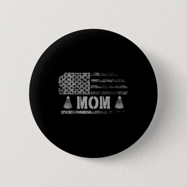 Amerikanische Badminton-Mutter USA-Flagge Team Bad Button (Vorderseite)