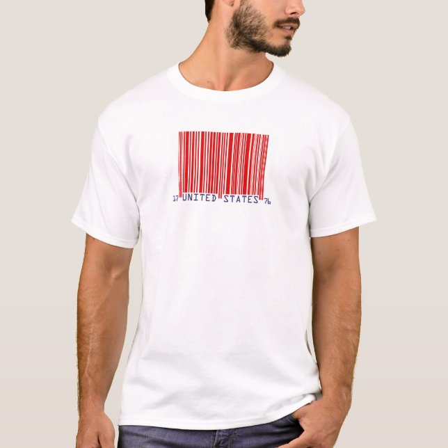Amerikanische Bar-Code-Flagge T-Shirt (Vorderseite)