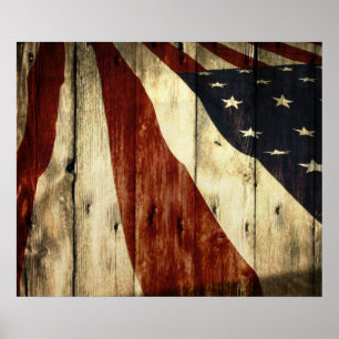 Amerikanische Barnholzflagge Poster