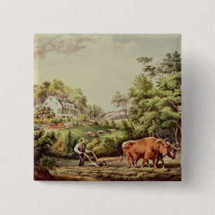 Amerikanische Bauernhof-Szenen Button