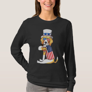 Amerikanische Beagle Hund Merica 4. Juli American T-Shirt