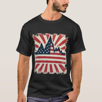 Amerikanische Berge und Sunburst T-Shirt