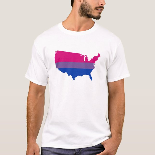 Amerikanische Bisexualität Stolperkarte T - Shirt (Vorderseite)