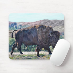 Amerikanische Bison Grasland Westliche Tierwelt Mousepad