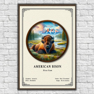 Amerikanische Bison-Zoologie-Serie Poster