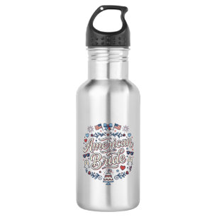 Amerikanische Braut Patriotische Hochzeit Vektor D Edelstahlflasche