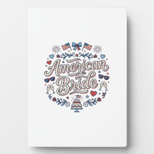 Amerikanische Braut Patriotische Hochzeit Vektor D Fotoplatte