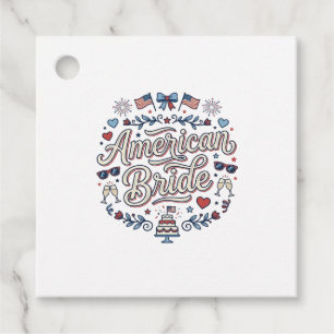 Amerikanische Braut Patriotische Hochzeit Vektor D Geschenkanhänger