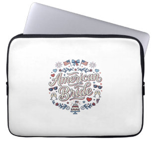 Amerikanische Braut Patriotische Hochzeit Vektor D Laptopschutzhülle