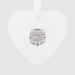 Amerikanische Braut Patriotische Hochzeit Vektor D Ornament