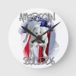 Amerikanische Bulldogge Runde Wanduhr