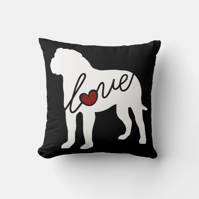 Amerikanische Bulldoggen-Liebe Kissen (Vorderseite)