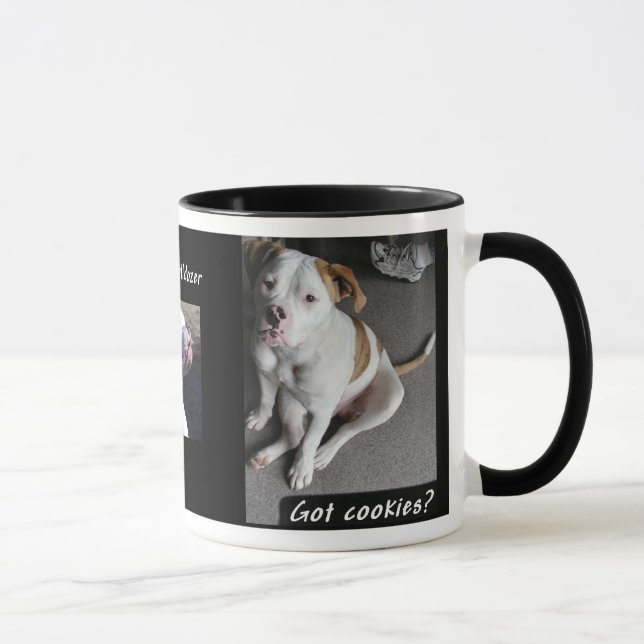 Amerikanische Bulldoggen-Welpen-Kaffee-Tasse Tasse (Rechts)