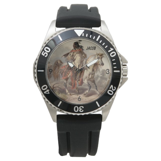 Amerikanische Bürgerkrieger auf Pferd Armbanduhr (Vorderseite)