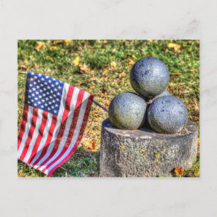 Amerikanische Bürgerkriegs-Gedenkkanonenkugeln Postkarte