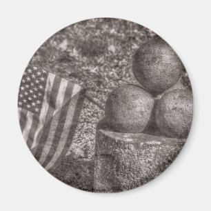 Amerikanische Bürgerkriegskanonenkugeln Vintage Magnet