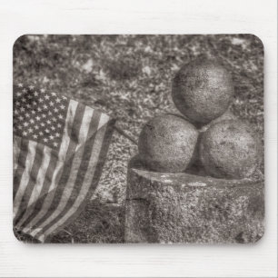 Amerikanische Bürgerkriegskanonenkugeln Vintage Mousepad