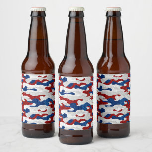 Amerikanische Camouflage 4. Juli Glitzer Bierflaschenetikett