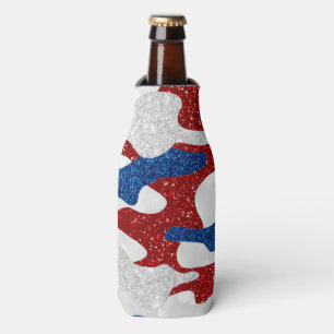 Amerikanische Camouflage 4. Juli Glitzer Flaschenkühler