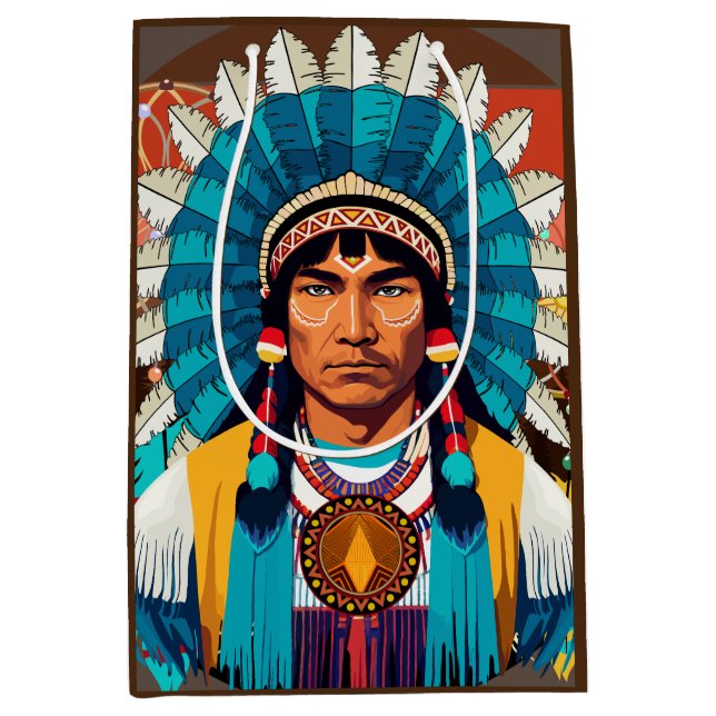 Amerikanische Chefmacht Portrait Mittlere Geschenktüte (Vorderseite)