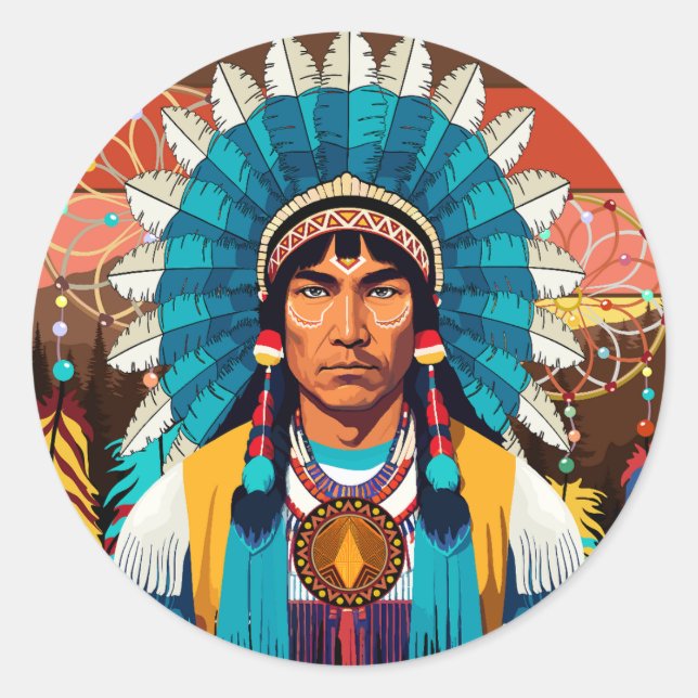 Amerikanische Chefmacht Portrait Runder Aufkleber (Vorderseite)