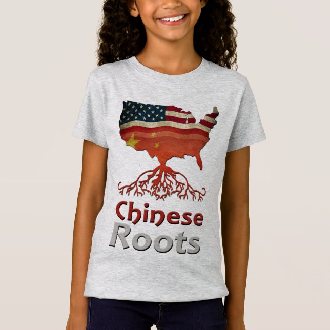 Amerikanische Chinesische Wurzeln T-Shirt (Vorderseite)