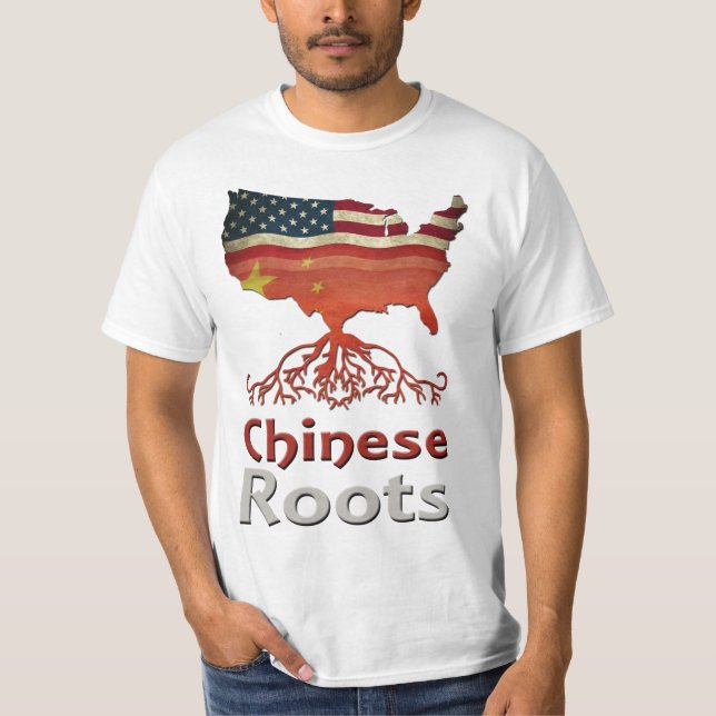 Amerikanische Chinesische Wurzeln T-Shirt (Vorderseite)