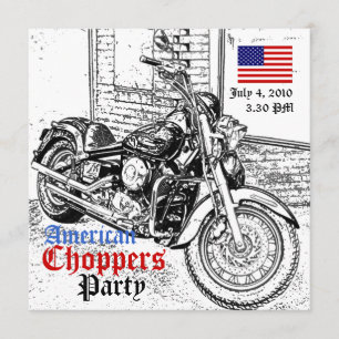 Amerikanische Chopper-am 4. Juli Party Einladung