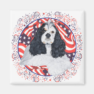Amerikanische Cocker Spaniel Flagge Magnet