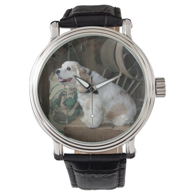 Amerikanische Cocker Spaniel Sitzgruppe Armbanduhr (Vorderseite)