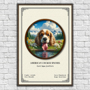 Amerikanische Cocker Spaniel Zoologie-Serie Poster