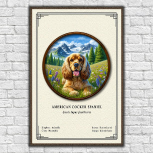 Amerikanische Cocker Spaniel Zoologie-Serie Poster