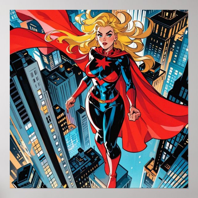 Amerikanische Comicen, Superheld der Retro-Comic Poster (Vorne)