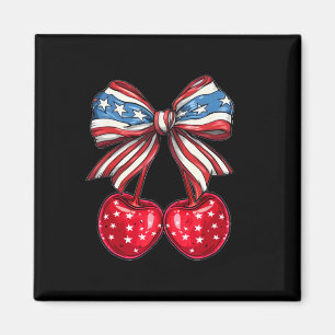 Amerikanische Coquette Kirsch-Schleife Patriotisch Magnet