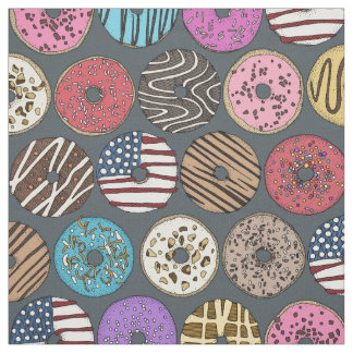 Amerikanische Donuts grau Stoff
