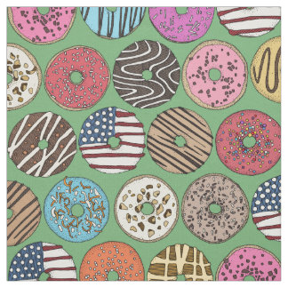 Amerikanische Donuts grün Stoff