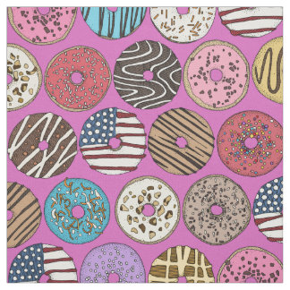 Amerikanische Donuts rosa Stoff