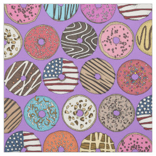 Amerikanische Donuts Veilchen Stoff