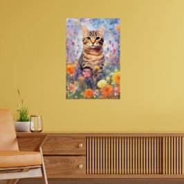 Amerikanische Drahthaarterrier Katze farbige Aquar Poster