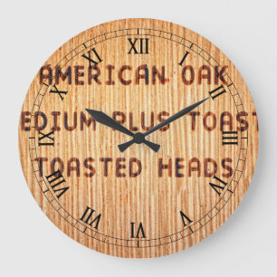 Amerikanische Eichen-Wein-Fass-Briefmarke Große Wanduhr