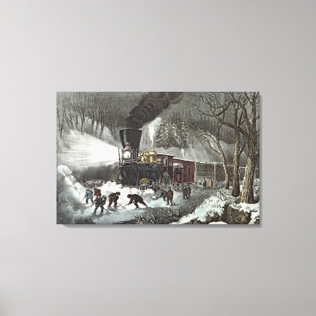 Amerikanische Eisenbahn Szene, 1871 Leinwanddruck (Vorderseite)