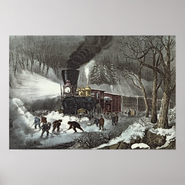 Amerikanische Eisenbahn Szene, 1871 Poster (Vorne)