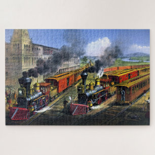 Amerikanische Eisenbahnszene, die den Knotenpunkt 
