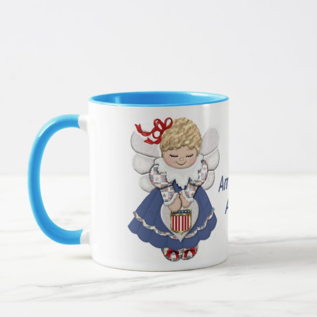 Amerikanische Engel mit Text Tasse (Links)