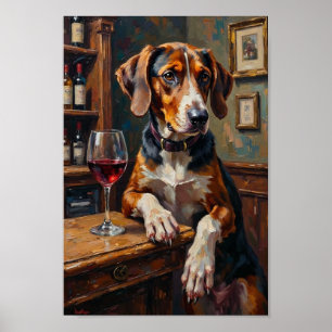 Amerikanische English Foxhound-Bar-Szene Poster