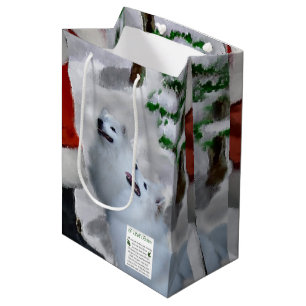Amerikanische Eskimohundeweihnachtsgeschenke Mittlere Geschenktüte