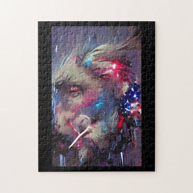 Amerikanische Fahne 4. Juli Furry abstrakte Kunst (Vertikal)